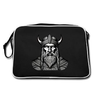 Proud Viking Warrior Germanic - Retro Bag - black/white - Back