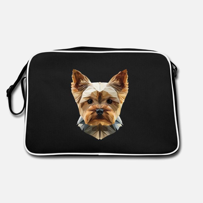 Yorkshire Terrier Low Poly Art Design Retro Tasche