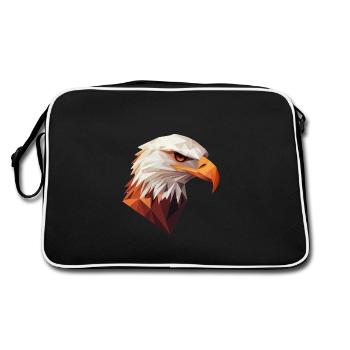 Conception de logo Eagle Head Low Poly Art - Sac Retro - noir/blanc - Dos
