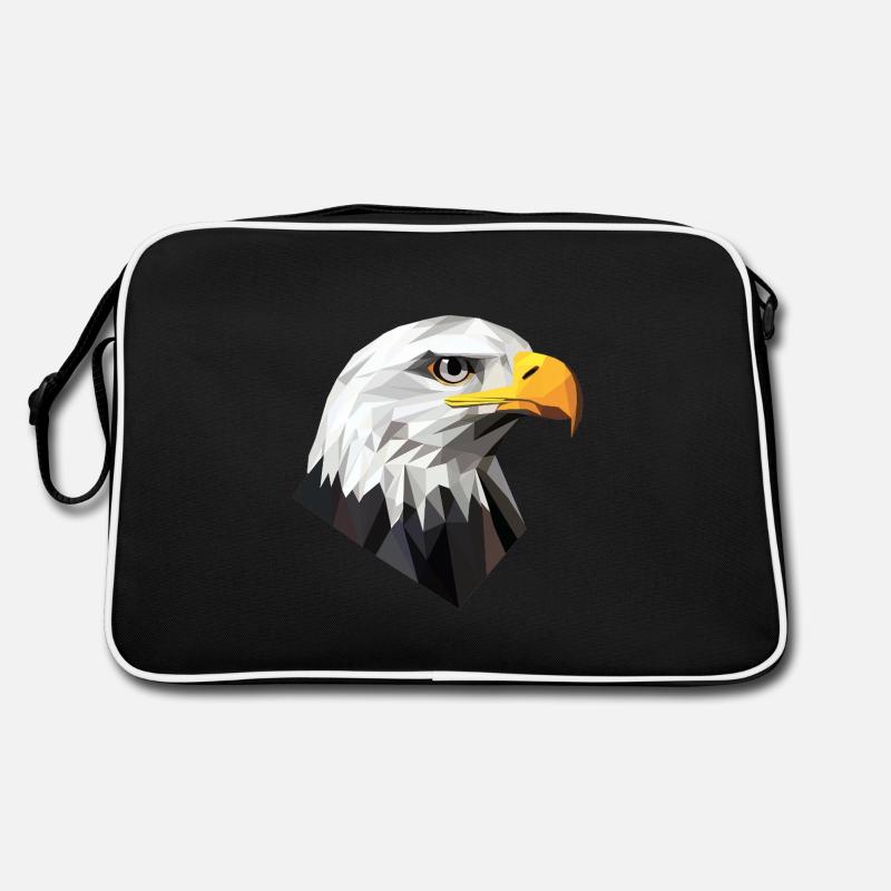 Eagle Head Low Poly Logo Design Retro Bag