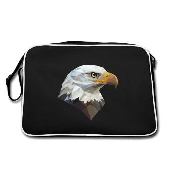 Conception de logo Eagle Head Low Poly Art - Sac Retro - noir/blanc - Dos