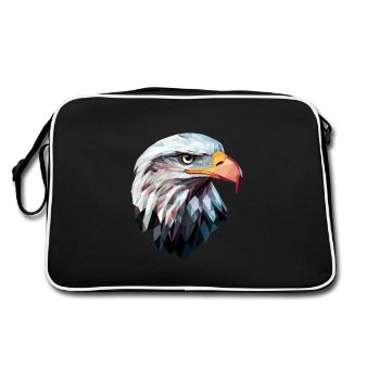 Conception de logo Eagle Head Low Poly Art - Sac Retro - noir/blanc - Dos