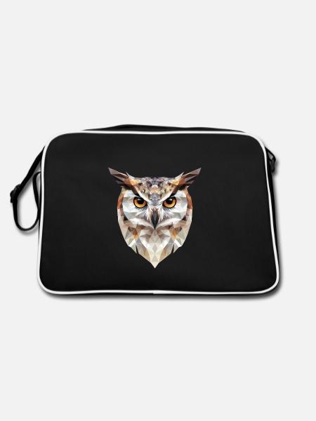 Low Poly Owl – un design moderne pour les petits malins - Sac Retro - noir/blanc - Dos
