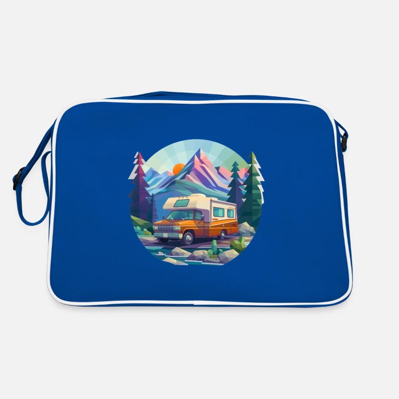 Camping à l’ancienne – Moderne dans un look low poly Sac Retro