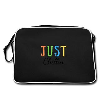 just chillin easy chill relax relax - Retro Bag - black/white - Back