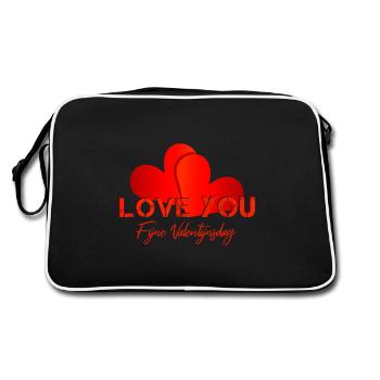Valentinstag Valentine - Retro Tasche - Schwarz/Weiß - Hinten