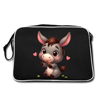 Esel 4 - Retro Tasche - Schwarz/Weiß - Hinten