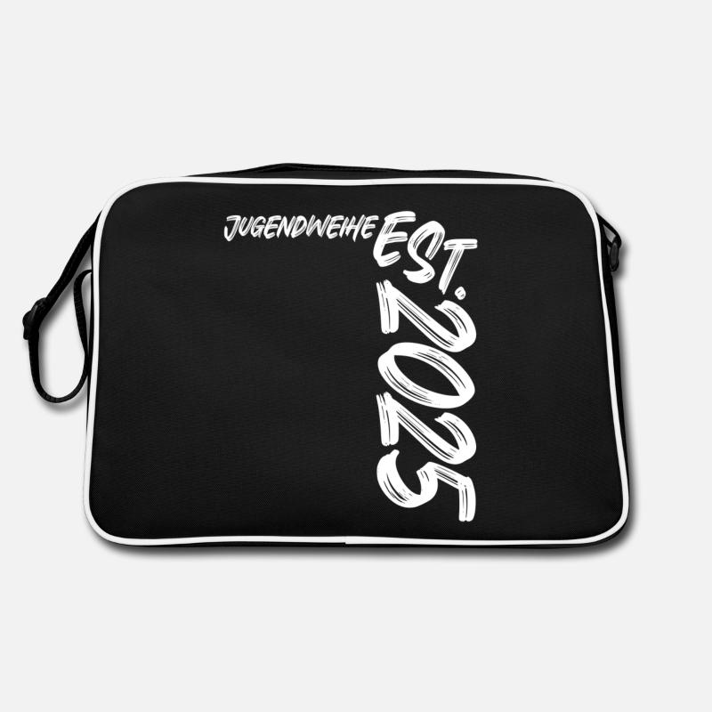 Jugendweihe Est. 2025 - Retro Tasche - Schwarz/Weiß
