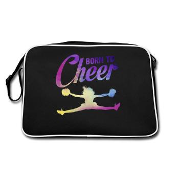 Cheerleader, Born to Cheer, - Retro Tasche - Schwarz/Weiß - Hinten