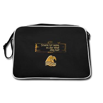 La tempête, c'est quand le vent est pressé - Sac Retro - noir/blanc - Dos