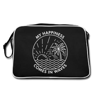 Mon bonheur vient par vagues - Sac Retro - noir/blanc - Dos