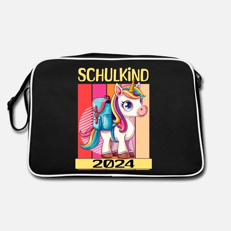Schulkind 2024 Einhorn Einschulung Schule Schüler Retro Tasche
