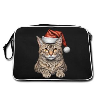 Cute christmas cat - Retro Bag - black/white - Back