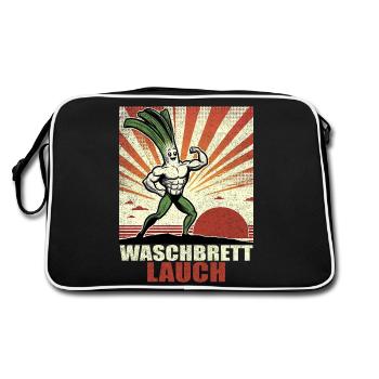 Poireaux, planche à laver, abdos de planche à laver - Sac Retro - noir/blanc - Dos
