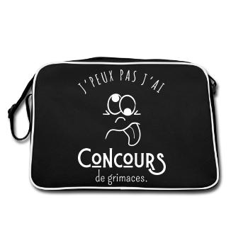 J’peux pas j’ai concours de grimaces - humour - Sac Retro - noir/blanc - Dos