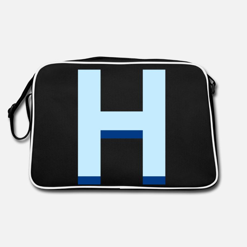 Lettre h bleu pop et moderne Sac Retro