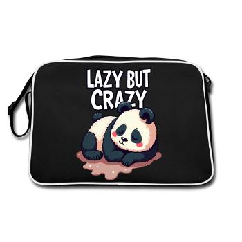 Lazy But Crazy - Retro Bag - black/white - Back
