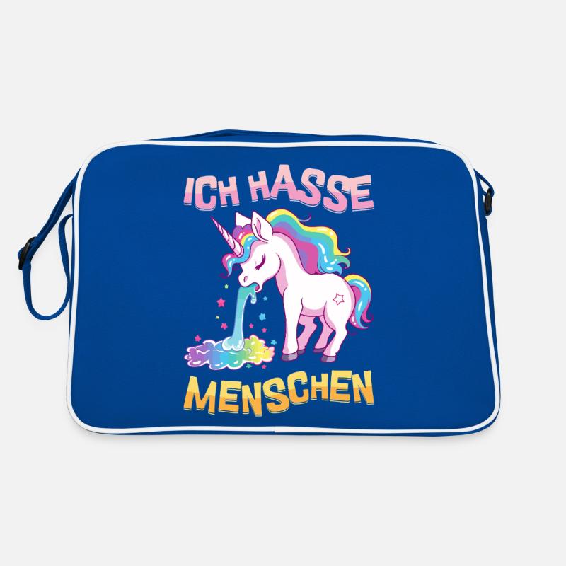 I Hate People Unicorn Puking Rainbow Funny Retro Bag