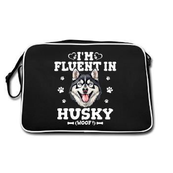 Parler Le Husky Humour Chien Husky - Sac Retro - noir/blanc - Dos