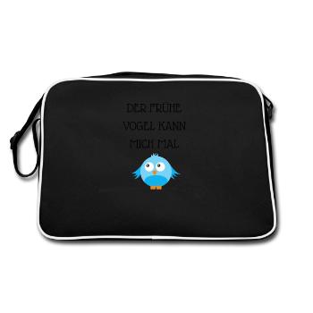 Le lève-tôt peut me - Sac Retro - noir/blanc - Dos