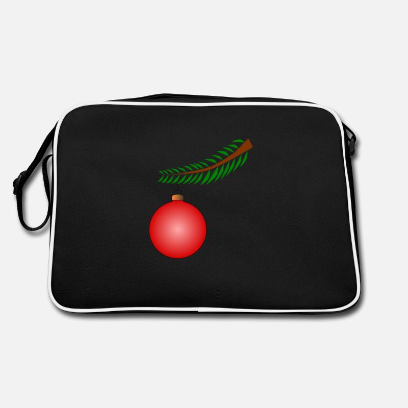 Weihnachtskugel am Ast - Rot Retro Tasche
