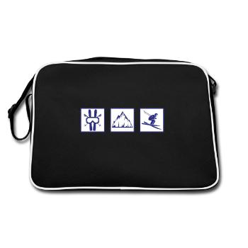 Ski montagne cadeau ski - Sac Retro - noir/blanc - Dos