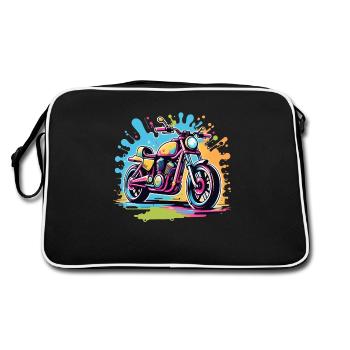 moto vintage style retro - graffiti - Sac Retro - noir/blanc - Dos