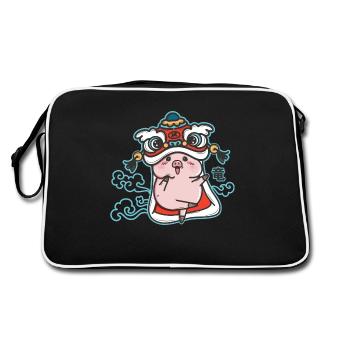 Dragon cochon - Sac Retro - noir/blanc - Dos