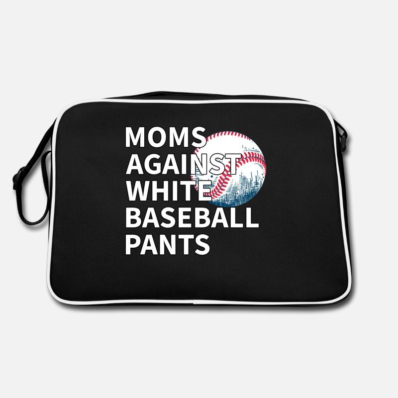 Moms Against White Baseball Pants Funny Retro Bag
