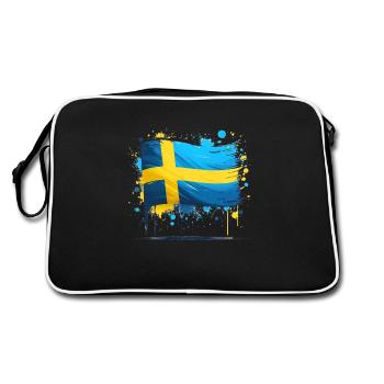 Sverige Sweden Flag Schweden Flagge - Retro Bag - black/white - Back