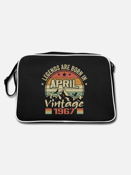 Né En Avril 1967 Vintage - Cadeau Avril 1967 - Sac Retro - noir/blanc - Dos
