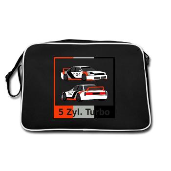 5 cylinder turbo - Retro Bag - black/white - Back