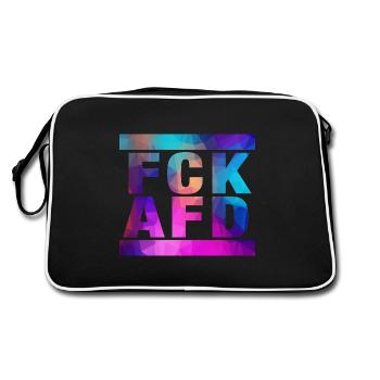 FCK AFD - Montrer l’exemple contre la droite, contre les nazis - Sac Retro - noir/blanc - Dos