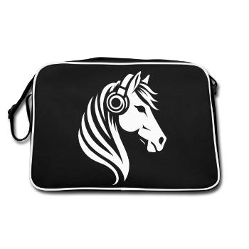 Portrait de cheval mélodique - Sac Retro - noir/blanc - Dos