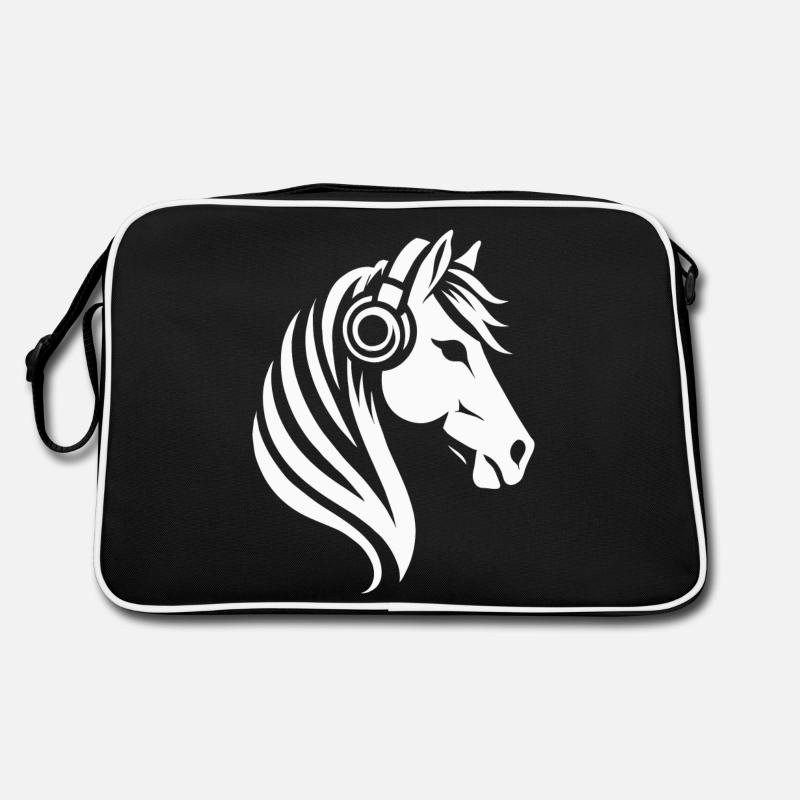 Melodisches Pferdeportrait Retro Tasche
