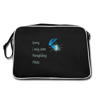 Dear paragliding date fun paraglider - Retro Bag - black/white - Back
