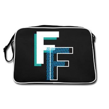 Buchstabe F - Retro Tasche - Schwarz/Weiß - Hinten