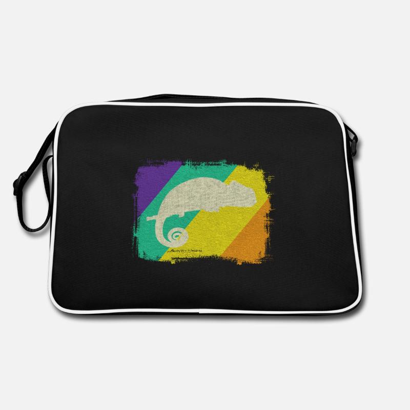 Das Chamäleon, immer gut getarnt. - Retro Tasche - Schwarz/Weiß