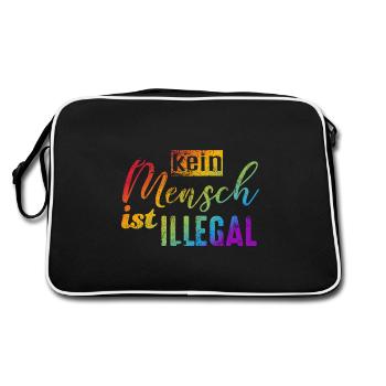 Personne n’est illégal - FCK NZS - Sac Retro - noir/blanc - Dos