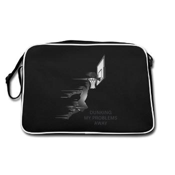Dunking My Problems Away Basketball - Retro Tasche - Schwarz/Weiß - Hinten