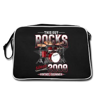 2009 Vintage Drum Drummer Anniversaire - Sac Retro - noir/blanc - Dos