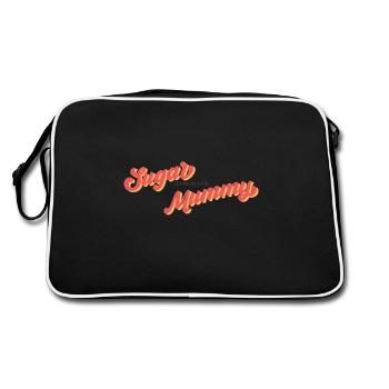 Mottoshirt - Let me be your Sugar Mummy - Retro Bag - black/white - Back