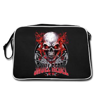 Crâne Crâne Squelette Moto Biker Gang - Sac Retro - noir/blanc - Dos