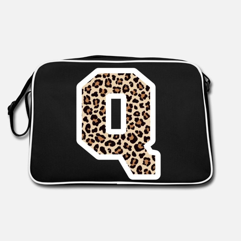 lettre Q motif léopard -idée cadeau d’anniversaire Sac Retro