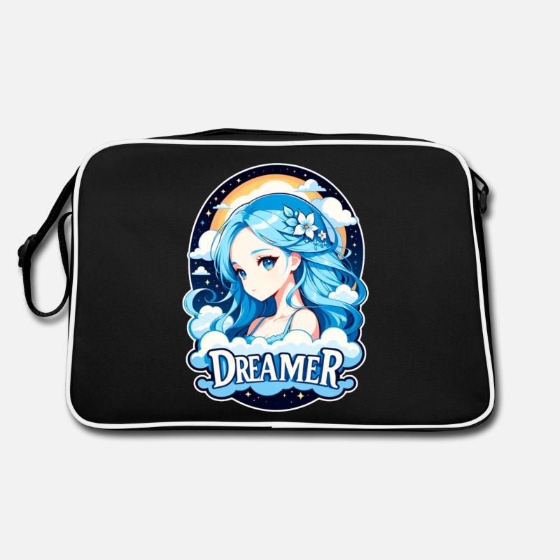 Träumer - Träumer - Träumer - Traum - Träumerei - Retro Tasche - Schwarz/Weiß