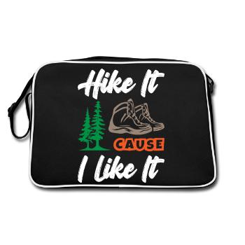 Hike It Cause I Like It - Retro Tasche - Schwarz/Weiß - Hinten