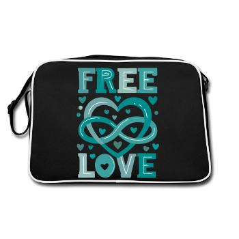 Symbole du polyamour - Vert - Sac Retro - noir/blanc - Dos
