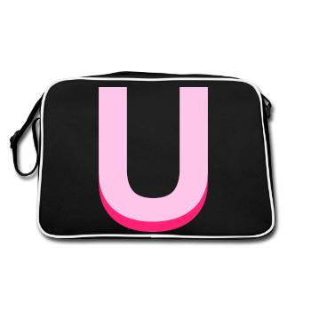 Pop- und moderner rosa Buchstabe u - Retro Tasche - Schwarz/Weiß - Hinten