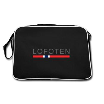 Lofoten Norwegen - Retro Tasche - Schwarz/Weiß - Hinten