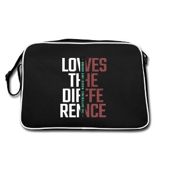 Love makes the difference Unique love - Retro Bag - black/white - Back